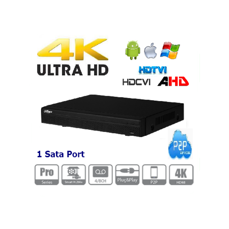 4 Canali DVR Canali Penta Ibrido 4K Ultra HD